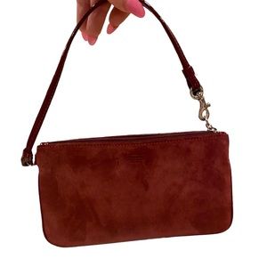 ✨SOLD✨RED/BURGUNDY COACH SUEDE/LEATHER WRISTLET! (never worn!)